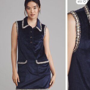 By Anthropologie Collared Corduroy Mini Dress